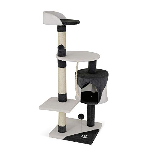 dibea Árbol rascador árbol para escalar árbol rascador para gatos Altura 112 cm gris/blanco dibea Árbol rascador árbol para escalar árbol rascador para gatos Altura 112 cm gris/blanco