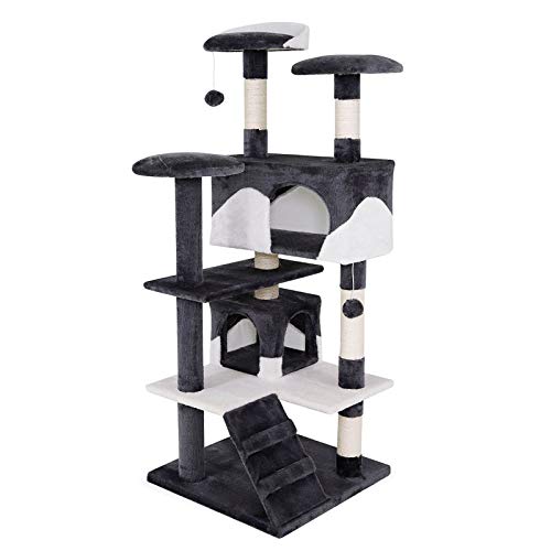 dibea Árbol rascador árbol para escalar árbol rascador para gatos Altura 130 cm gris/blanco dibea Árbol rascador árbol para escalar árbol rascador para gatos Altura 130 cm gris/blanco