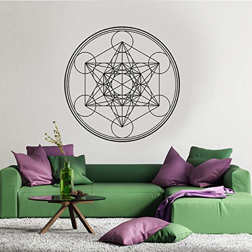 Disco de vinilo mural Autocollant, diseñado por Metatron Cube Alchemy | Adhesivo decorativo de pared Mandala del mural Collantant A3 42x42cm