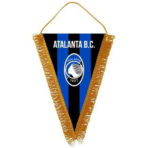 Diva GAGLIARDETTO triangular a rayas y logo Atalanta BERGAMASCA Fútbol S.P.A - Producto oficial (25 x 35 cm)