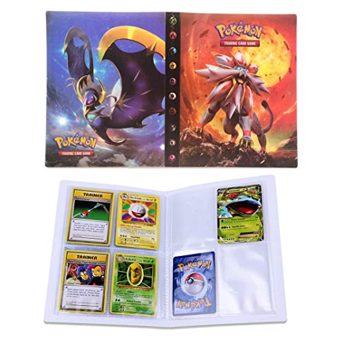 Dorara Tarjeta de Comercio Álbum, GX y EX Cartas Pokemon Álbum, Carpeta Cartas Pokemon, Album Pokemon Puede acomodar 120 Tarjetas Individuales o 240 Tarjetas Dobles (Sun and Moon)