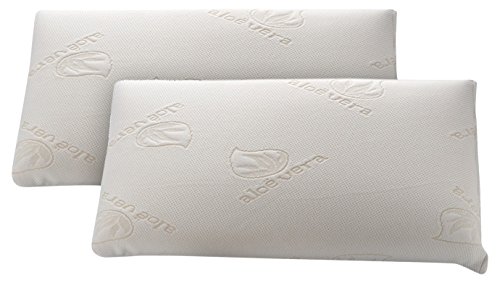 Dormio - Pack de 2 unidades, almohada viscoelástica con adaptabilidad al cuello, tejido Aloe Vera, termorregulable, 75 cm, blanco Dormio - Pack de 2 unidades, almohada viscoelástica con adaptabilidad al cuello, tejido Aloe Vera, termorregulable, 75 cm, blanco