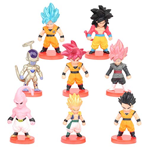 Dragon Ball Cupcake Toppers, FANDE 8PCS Naruto Figuras Set Naruto Happy Birthday Party Supplies Decoraciones