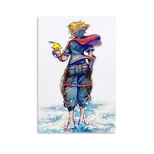 DRAGON VINES Kingdom Hearts 3 Cover Art Sora - Póster mural de pintura al óleo para sala de estar, 30 x 45 cm