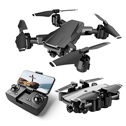 Drone con Cámara 1080P HD, Mini Drone para Principiante con WiFi FPV, Altitude Hold, Modo sin Cabeza, Plegable, 2 Baterías, Vuelo de 25 Minutos, Control Remoto RC Quadcopter Drone para Adultos y Niños Drone con Cámara 1080P HD, Mini Drone para Principiante con WiFi FPV, Altitude Hold, Modo sin Cabeza, Plegable, 2 Baterías, Vuelo de 25 Minutos, Control Remoto RC Quadcopter Drone para Adultos y Niños