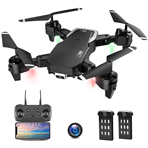 Drone con Camara, Drone Apto para Principiantes, 1080P HD Plegable Drone con WiFi FPV, 30 Minutos de Tiempo de Vuelo, Altitude Hold, Modo sin Cabeza, Aterrizaje de Emergencia (App / Control Remoto)