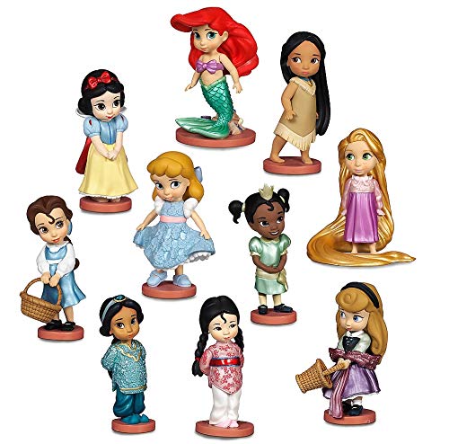 DS Disney Store Playset Play Topper - Juego de figuras de princesa, Rapunzel Mulan Ariel Jasmine Animators Deluxe Topper tarta original