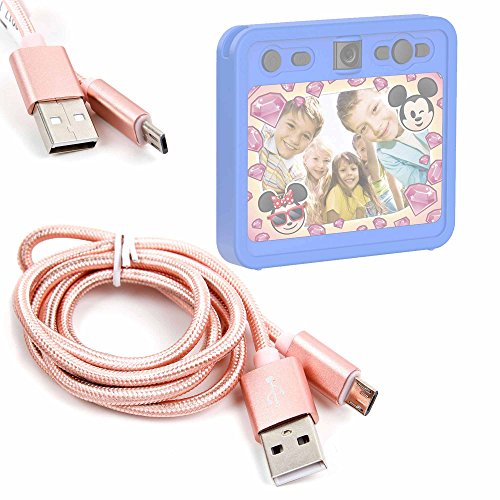 DURAGADGET Cable USB a Micro USB en Color Rosa. para Carga y Transferencia de Datos para Cámara Infantil Disney - Cámara Emoji Cefa Tronic 112 / TR Turn Raise