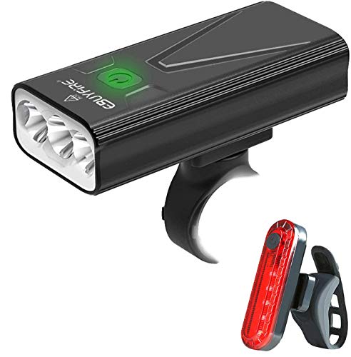 EBUYFIRE Luz Bicicleta LED Recargable USB, 3000 Lumens 5200 mAh Potente Luces Bicicleta Delantera y Trasera, 3 Modos, IPX5 Impermeable Luces Seguridad para Ciclismo de Montaña y Carretera