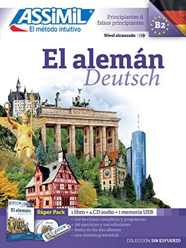 El aleman alumno (CD4+USB): Multimedia-Kombination: Lehrbuch Deutsch für Spanier (DaF-Niveau A1 - B2) + 4 Audio-CDs + mp3-CD (Senza sforzo)