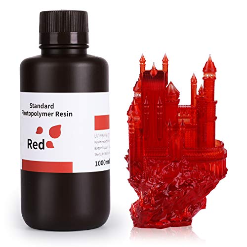 ELEGOO LCD UV 405nm 3D Resina Rápida para LCD Impresora 3D 1000g Fotopolímero Resina Rojo Claro