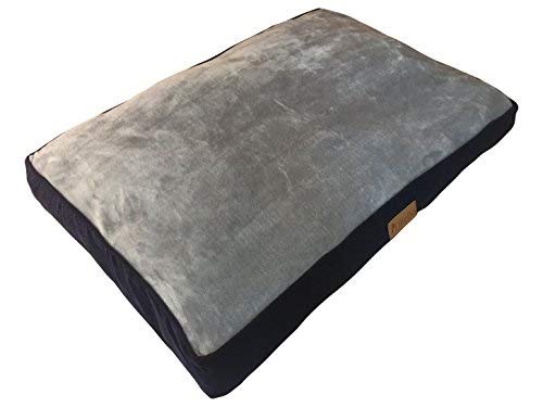 Ellie-Bo - Cama para perro de 106 cm, laterales de pana con parte superior de piel sintética, Azul/ Gris, Tamaño Grande, 100 x 66 x 10 cm Ellie-Bo - Cama para perro de 106 cm, laterales de pana con parte superior de piel sintética, Azul/ Gris, Tamaño Grande, 100 x 66 x 10 cm