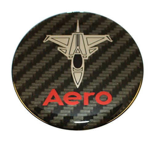 Emblema 3D de carbono rojo cromado SAAB JET Aero para volante de 32 mm