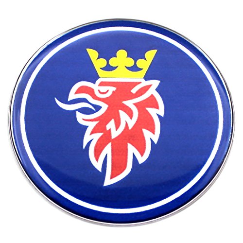 Emblema para capó SAAB de cromo azul Griffin de 50 mm