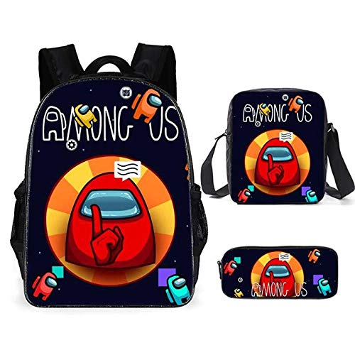 Entre Nosotros, Las Mochilas Que rodean el Juego, los Hombres Lobo espaciales Matan Las Mochilas de los Estudiantes de Primaria y Secundaria.-05_Mochila + Bolso + Estuche para lápices Entre Nosotros, Las Mochilas Que rodean el Juego, los Hombres Lobo espaciales Matan Las Mochilas de los Estudiantes de Primaria y Secundaria.-05_Mochila + Bolso + Estuche para lápices