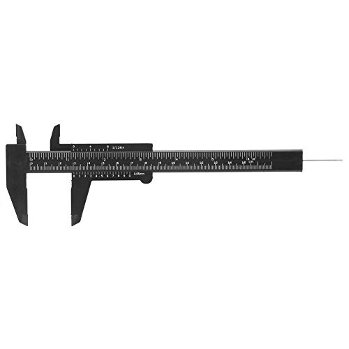 Escala de regla doble, herramienta de medición de calibre Vernier de escala de regla doble de plástico de alta precisión de 150 mm(Negro)