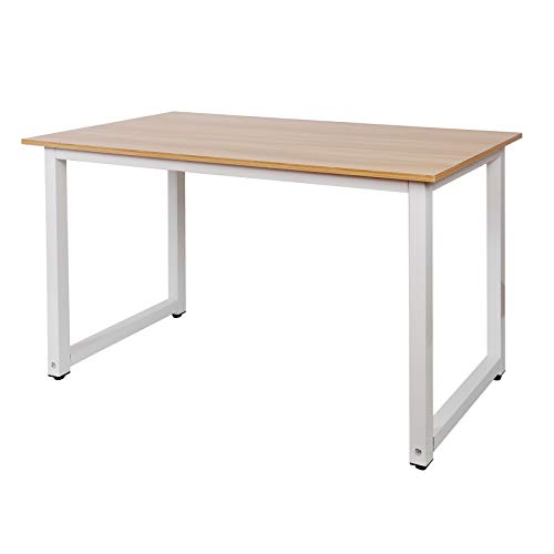 Escritorio 120x60x70cm color roble con tablero MDF y patas ajustables de hierro Escritorio 120x60x70cm color roble con tablero MDF y patas ajustables de hierro
