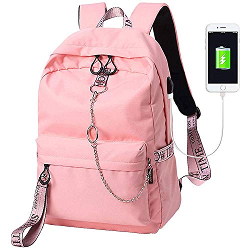 Escuela Mochila Talega de Libros Colegio Ordenador portátil USB Mochila Casual Viajes Daypack para Adolescente Chicas y Mujeres