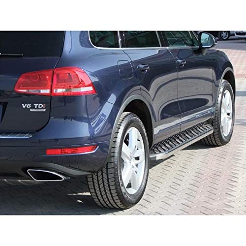 Estribos para Volkswagen Touareg a partir de año de construcción 2002 – 2018, modelo Hitit en cromo con TÜV y ABE Estribos para Volkswagen Touareg a partir de año de construcción 2002 – 2018, modelo Hitit en cromo con TÜV y ABE