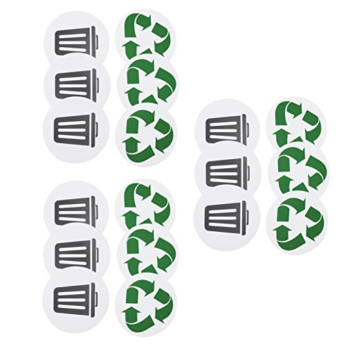 Etiqueta de señal de Basura 12,5 cm Etiqueta de Basura Impermeable Suministros de Mejora del hogar Etiqueta de Reciclaje Autoadhesiva para latas de Aluminio Productos electrónicos