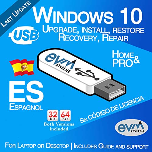 EVM ™ - Windows 10 Pro & Home 32&64 bit ESPAGNOL / SPANISH