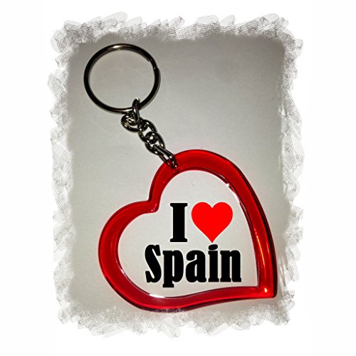 EXCLUSIVO: Llavero del corazón "I Love Spain" , una gran idea para un regalo para su pareja, familiares y muchos más! - socios remolques, encantos encantos mochila, bolso, encantos del amor, te, amigos, amantes del amor, accesorio, Amo, Made in Germany.