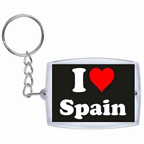 EXCLUSIVO: Llavero "I Love Spain" en Negro, una gran idea para un regalo para su pareja, familiares y muchos más! - socios remolques, encantos encantos mochila, bolso, encantos del amor, te, amigos, amantes del amor, accesorio, Amo, Made in Germany.