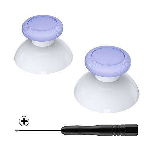 eXtremeRate Recambios de Joysticks para Nintendo Switch Pro Joystick Analógico 3D Thumbsticks Palanca de Reemplazo con Destornillador para Control de Nintendo Switch Pro(Violeta Claro&Blanco)