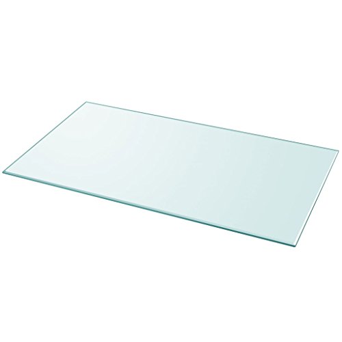 Festnight Tablero de Mesa de Cristal Templado Cuadrado - Color de Transparente Material de Vidrio, 1200x650 mm
