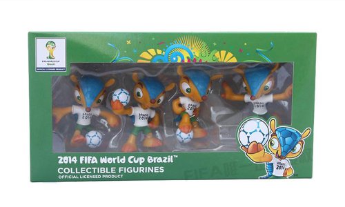 FIFA 857 Juego de 4 Figuras 3-D Collector Fuleco fútbol Copa del Mundo Brasil 2014 7 cm