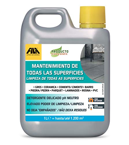 Fila Surface Care Solutions MANTENIMIENTO DE LAS SUPERFICIES, Limpiador de Suelos Concentrado con pH Neutro Ideal para todos tipos de pavimentos y revestimientos, también los más delicados, 1L