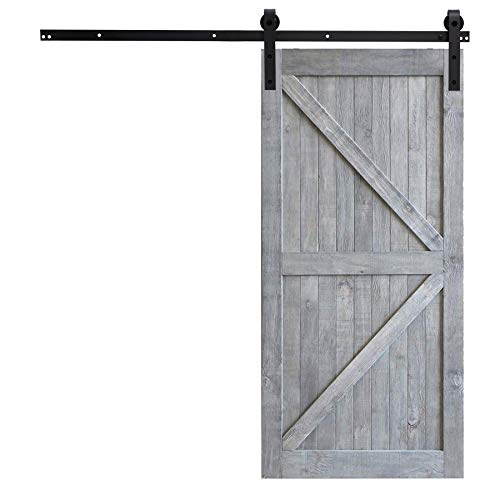 Fittyz 6.6FT 200cm Herraje para Puertas Correderas Kit para Puerta Corredera Granero con Capacidad de 100kg Riel para Puerta Corredera Granero (6.6FT 200cm)