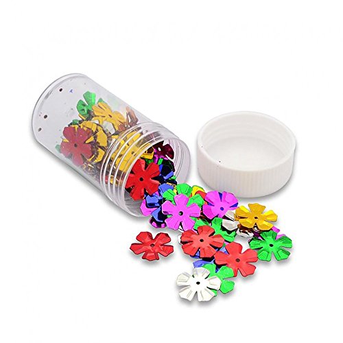 Flores acabados de plástico (-Caja de 60 piezas de colores), 13 mm de diámetro, Dimenssion (l) (l): 28 x 49 mm
