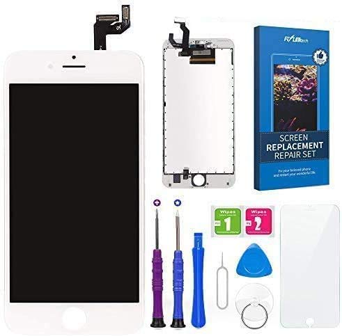 FLYLINKTECH Pantalla Táctil LCD Reemplazo para iPhone 6s Plus Blanco 5.5" Contiene Herramientas + película de Vidrio Templado - Blanco