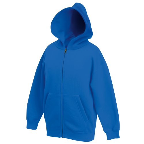 Fruit of the Loom - Sudadera con Cremallera y Capucha Modelo 70/30 Premium Unisex niños niñas (7-8 años/Azul eléctrico)