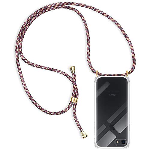 Funda con Cuerda para Apple iPhone 7/ iPhone 8/ iPhone SE 2020, Carcasa Transparente TPU Suave Silicona Case con Correa Colgante Ajustable Collar Correa de Cuello Cadena Cordón - Rojo Funda con Cuerda para Apple iPhone 7/ iPhone 8/ iPhone SE 2020, Carcasa Transparente TPU Suave Silicona Case con Correa Colgante Ajustable Collar Correa de Cuello Cadena Cordón - Rojo