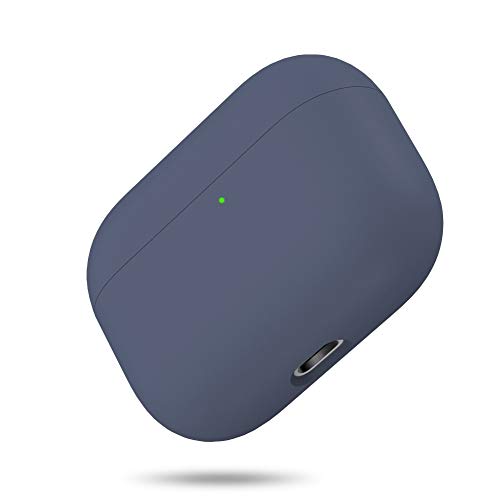 Funda para Airpods Pro, Silicona líquida de Triple Capa, LED Visible y Funda rígida de Silicona a Prueba de Golpes de miracase MOVING LIFE (Azul Oscuro)