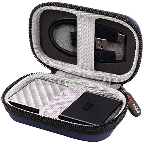 Funda para disco duro SSD WD My Passport SSD 256/512 GB/1/2 TB, color azul marino Funda para disco duro SSD WD My Passport SSD 256/512 GB/1/2 TB, color azul marino