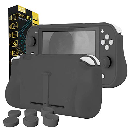 Funda para la Nintendo Switch Lite – Comfort Grip Case, Carcasa Protectora con puños de Mano Rellenos Integrados para la Parte Posterior de la Consola Switch Lite, con Soporte Plegable - Gris
