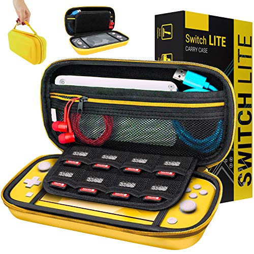 Funda para Nintendo Switch Lite – Estuche Protector rigida, para Llevar Nueva Switch Lite Consola (2019) y Sus Juegos y Accesorios - Amarillo