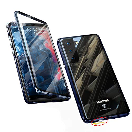 Funda para Samsung Galaxy S21 Plus 5G Magnética Carcasa[con Cerradura de Seguridad],360 Grados Transparente Case Protector[Vidrio Templado Case][Marco Metal] Ultra-Delgado Anti-choques Estuche,Azul
