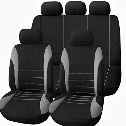 Fundas para asientos de automóvil - 1 juego de 9 piezas Cubiertas de asientos universales integrales para automóviles, reposacabezas delantero trasero Juegos completos Cubiertas de asientos automática