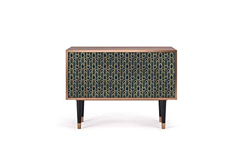 Furny - S1 - aparador, diseños Impresos UV, Estilo Art Deco, 2 Puertas con Empuje para Abrir y Estante Interior, 94W x 48D x 69H - Imperio Dorado Furny - S1 - aparador, diseños Impresos UV, Estilo Art Deco, 2 Puertas con Empuje para Abrir y Estante Interior, 94W x 48D x 69H - Imperio Dorado