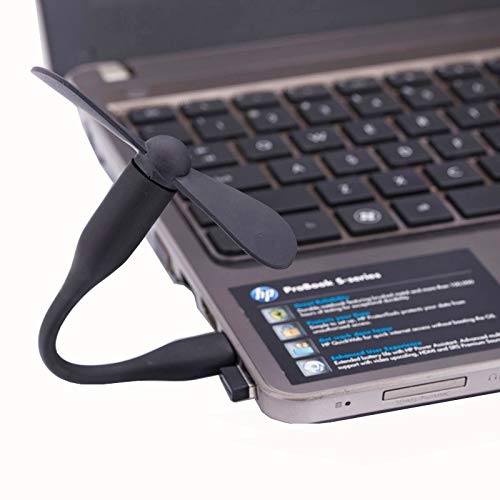 G-RF Ventilador USB Flexible Mini portátil USB con alimentación USB de 2 aspas del Ventilador (Negro) (Color : Black)