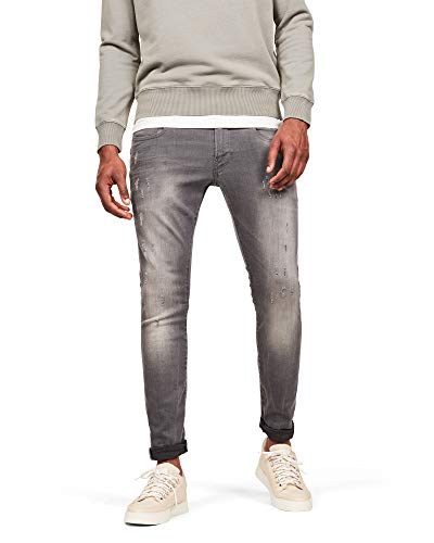 G-STAR RAW Defend Super Slim Vaqueros, Light Aged Destroy 6132-1243, 29W / 32L para Hombre