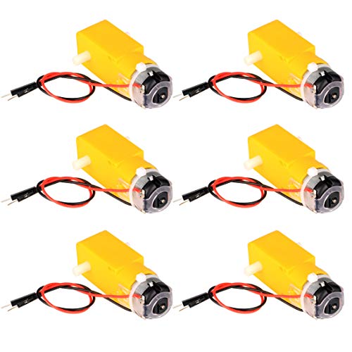 Gebildet 6pcs DC3V-6V Pre Cableado Motorreductor DC para Coche de Juguete con Tracción en Las Cuatro Ruedas/Cuerpo Robótico/Juguetes de Aviones. Número de Lote: Eje Doble 1:48