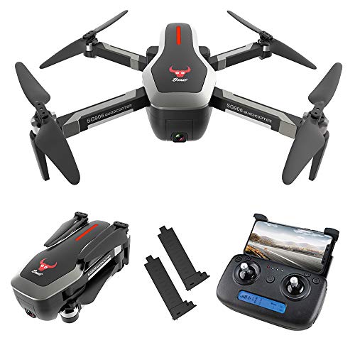 GoolRC SG906 GPS Brushless 4K Drone con cámara 5G WiFi FPV Plegado óptico Posicionamiento de Flujo Altitud Mantenga RC Quadcopter con 2 Baterías