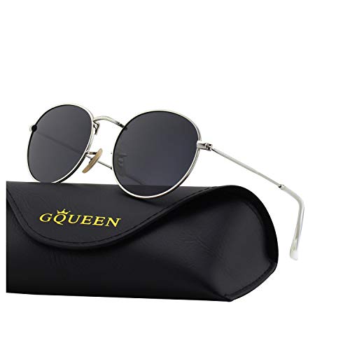 GQUEEN Espejo Redondo Vintage gafas de sol polarizadas con protección UV400 MFP7