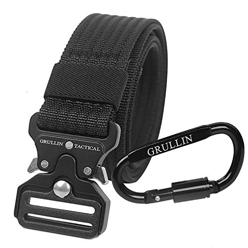 GRULLIN MOLLE Tactical Rigger Belt Cinturón Estilo de onda de herramientas de liberación rápida militar, 3.2CM Nylon Web BDU EDC Heavy Duty Belt, Ideal para jeans