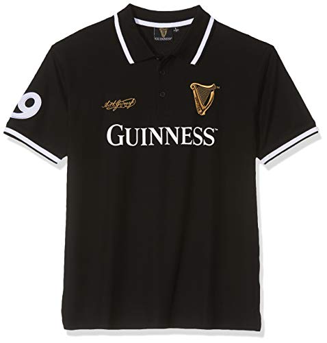 Guinness BLK Guin 59 White STR Collar S/S Polo, Negro (Black Black), X-Large (Tamaño Fabricante:X-Large) para Hombre